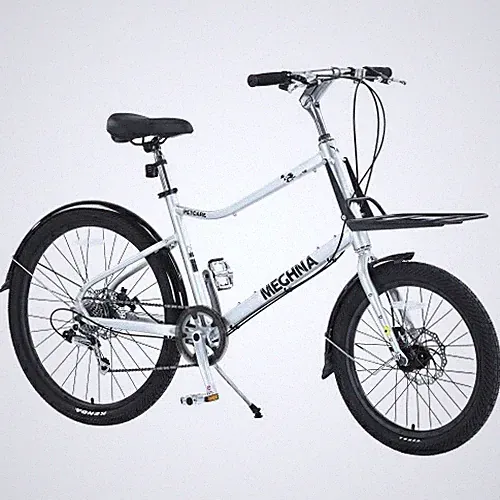 7 Speed 26 Inch Cargo Bike Aluminum Alloy Frame Blue for Men Garden Outdoor