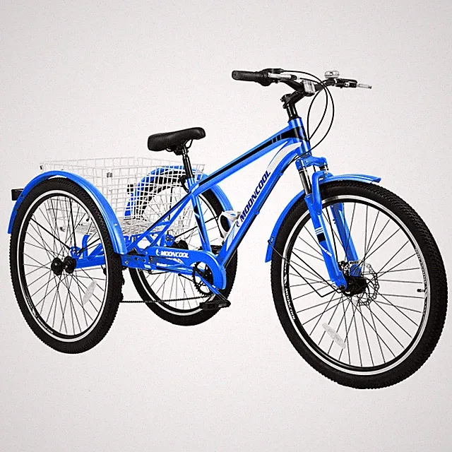 Adult Mountain Trike 7-Speed 3 Wheel 24/26'' Mountain Tricycle Cruiser w/ Basket