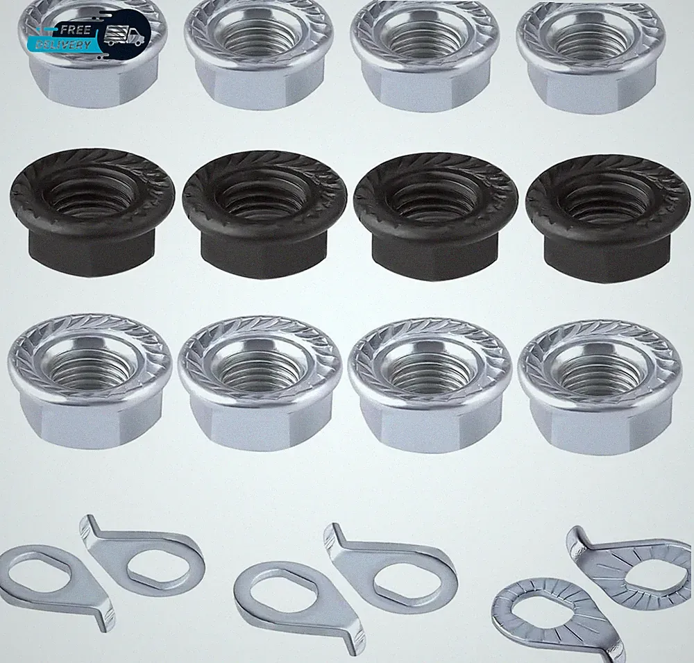 Bicycle Wheel Axle Nut and Safety Washer Kit High Tensile Steel
