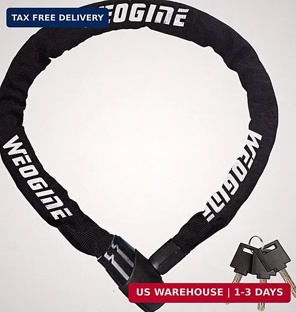 Bike Chain Lock, Heavy Duty Anti-Theft Bicycle Chain Lock, 2.72 Ft Security Bike