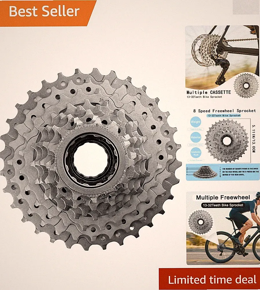 High Tensile Stainless Steel 7/8 Speed Freewheel - Durable Bike Gear Upgrade
