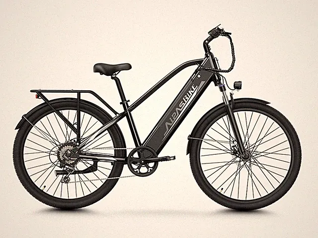 Peak 1100W Electric Bicycle 28MPH E-Mountain Bike LCD for All Terrains 7-Speed