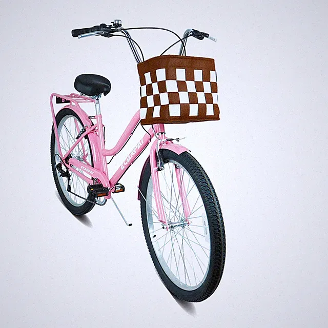 Steel 26in Step-Through Bike: 7-Speed, V-Brakes, Alloy Wheels, Basket & Lock